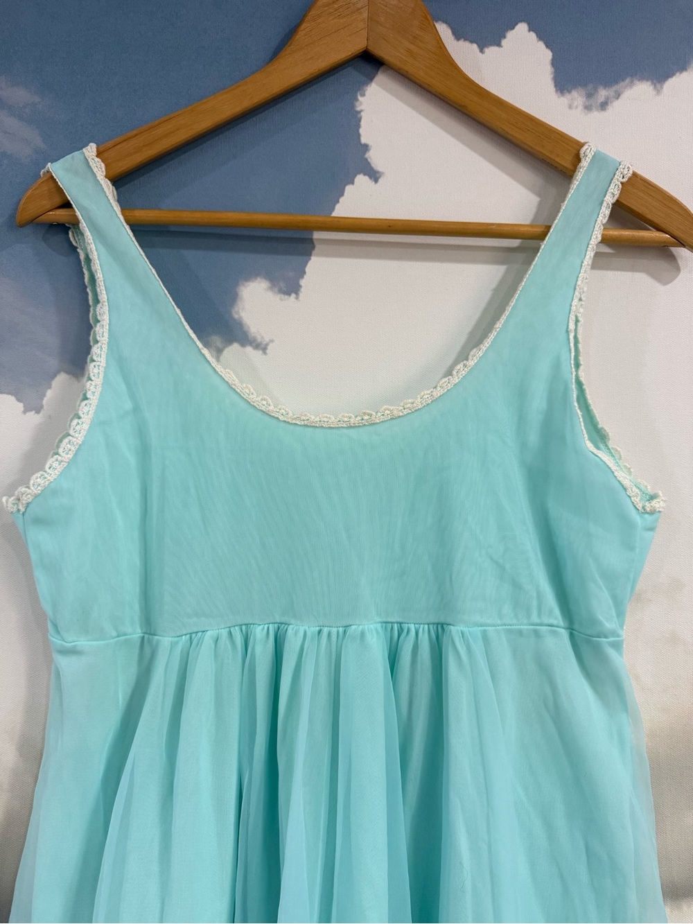 Dreamy 60s Vintage Maxi Nightdress | Empire Waist | Ethereal Romantic Flowy - Picture 8 of 13